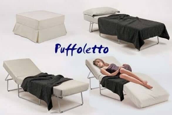 pouf letto materasso che diventa chaise longue trasformabile materasso alto anche in memory alta densita per tutti i giorni uso quotidiano puff puffo