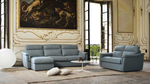 sofa-divano-modello-kim-lineare-e-penisola-contenitore-tessuto-grigio-bracciolo-air-jazz-versione-fissa-o-letto-frontale