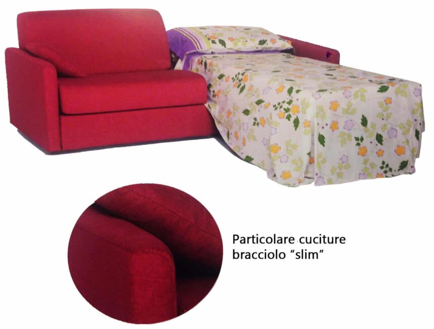 Divano Letto Modello Jack trasformabile su misura - divano lineare con doppio letto singolo - aperto