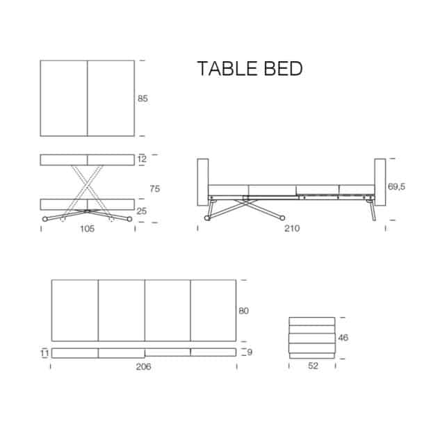 Scheda Tecnica - Table Bed tavolo sali scendi