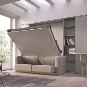 letto-a-scomparsa-con-divano-automatico-aperto-penelope-parete-con-librerie-ed-armadi-composizione-chiusa- salvaspazio