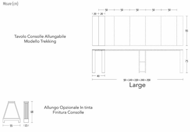 Tavolo Consolle Allungabile Modello Trekking Large