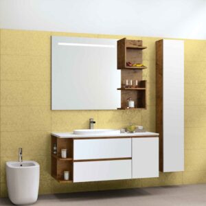bagno-rialzato-specchio-legno-cotto-lucido-modello-Skin-ovale-semincasso-Collezione-woody-composizione-06 - salvaspazio