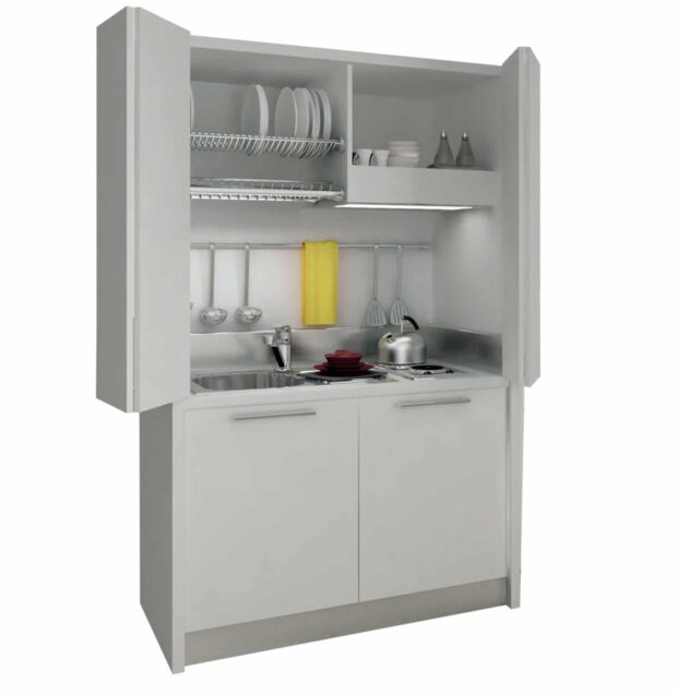 Mini-Cucina-modello-Biancalatte-in-bianco- salvaspazio