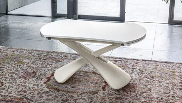 Tavolino saliscendi trasformabile rotondo Basco
