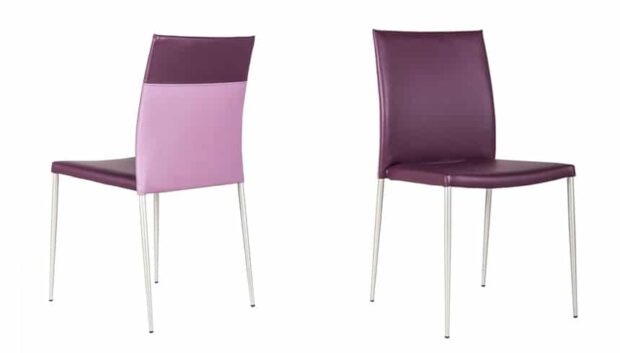 Sedia in similpelle bicolore gitana colore viola rosa