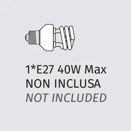 illuminazione lampadina E27 max 40w non inclusa