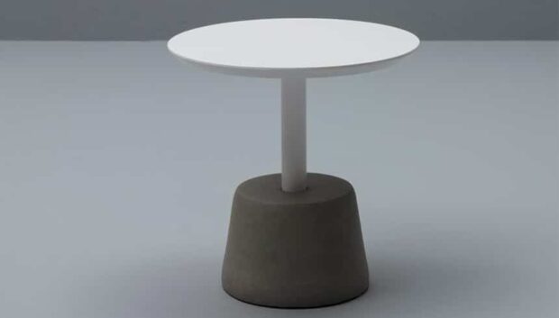 Tavolino da divano Kos design moderno con top bianco in MDF