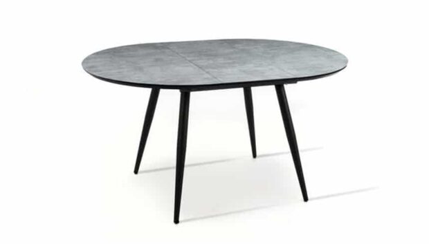 Tavolo legno rotondo Moose allungabile top grigio aperto