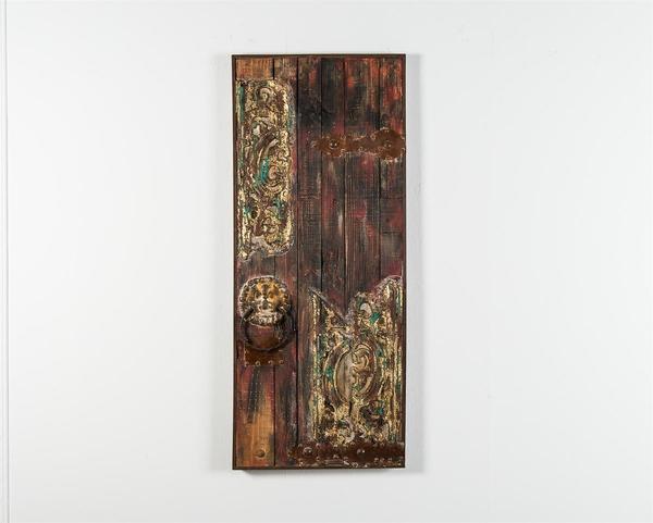 Dipinto a mano olio su legno Vecchia Porta decorata