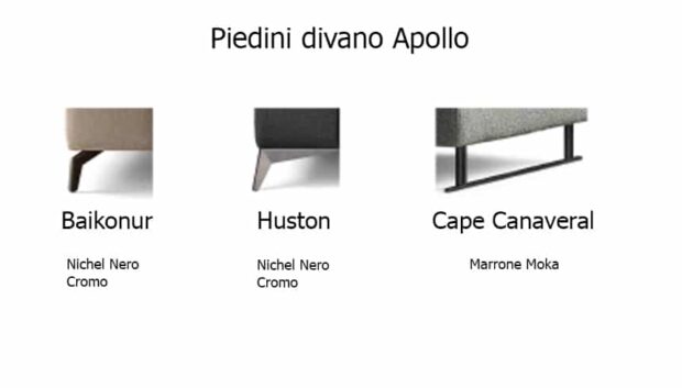 Piedini personalizzabili divano Apollo realizzato su misura