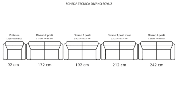 Scheda tecnica divano Soyuz