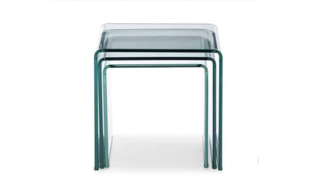 Trittico di tavolini in vetro trasparente Tris moderni e minimal
