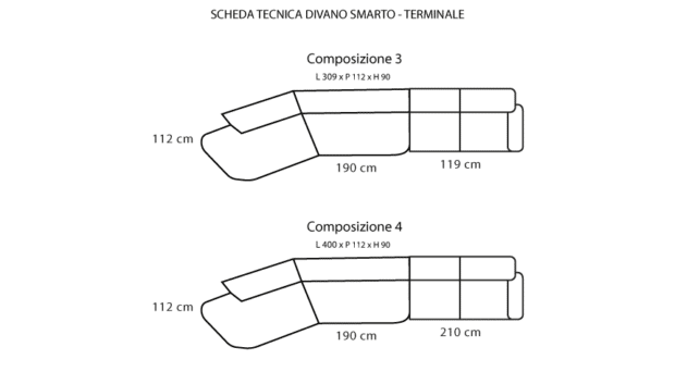 Scheda tecnica divano Smarto - Terminali