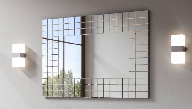 Specchio da parete Kaido con cornice mosaico