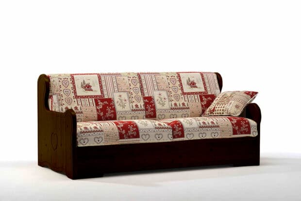 Divano letto classico Rustico Montagna con materasso H 21 cm