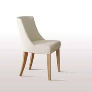 Poltroncina o sgabello con gambe in legno Ambrogio sedia bianca