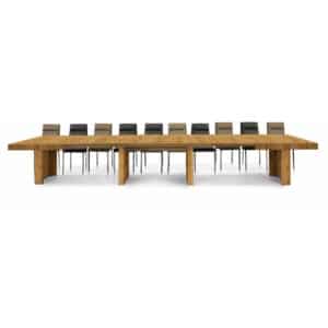 Grande tavolo in legno allungabile fino a 20 posti Monstre - aperto - gambe dritte