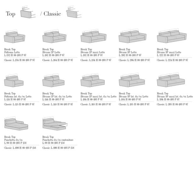 Divano componibile con poggiatesta reclinabili Breakfast scheda tecnica 2